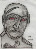 Agonised (Man) - Jogen  Chowdhury - Words & Lines II Auction