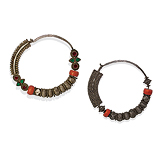 A Pair of Silver and Gemset Nose Rings -    - 24-Hour Auction: Indian Folk and Tribal Art and Objects