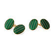 A PAIR OF ENAMEL AND GOLD CUFFLINKS - The Gentleman