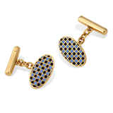A PAIR OF ENAMEL AND GOLD CUFFLINKS -    - The Gentleman's Sale