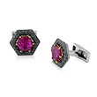 A PAIR OF RUBY AND COLOURED DIAMOND CUFFLINKS - The Gentleman