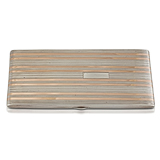A LARGE STERLING SILVER AND 14 K ROSE GOLD CIGARETTE CASE, BY NAPIER -    - The Gentleman's Sale