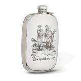 A 'GROUP OF GOLFERS' STERLING SILVER FLASK -    - The Gentleman's Sale