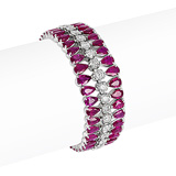 AN IMPRESSIVE RUBY AND DIAMOND BRACELET -    - Auction of Fine Jewels & Watches