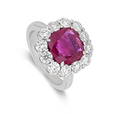 A RUBY AND DIAMOND RING -    - Auction of Fine Jewels & Watches