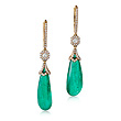 A PAIR OF EMERALD AND DIAMOND EAR PENDANTS - Auction of Fine Jewels & Watches