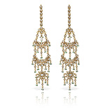 A DELICATE PAIR OF 'POLKI' DIAMOND EAR PENDANTS -    - Auction of Fine Jewels & Watches