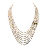 AN IMPORTANT SEVEN-STRAND NATURAL PEARL NECKLACE -    - Auction of Fine Jewels & Watches