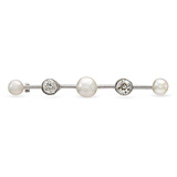 A NATURAL PEARL AND DIAMOND BAR BROOCH -    - Auction of Fine Jewels & Watches
