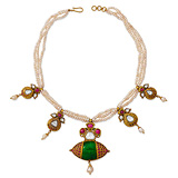 A PERIOD PEARL AND GEMSET NECKLACE -    - Auction of Fine Jewels & Watches