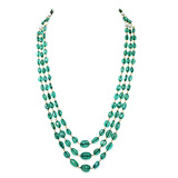 AN EMERALD BEAD NECKLACE -    - Auction of Fine Jewels & Watches