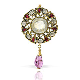 A PERIOD YELLOW SAPPHIRE AND DIAMOND PENDANT -    - Auction of Fine Jewels & Watches