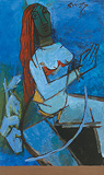 Lady - M F Husain - Winter Online Auction: Modern Indian Art