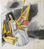 Gaja Gamini - M F Husain - Winter Online Auction: Modern Indian Art