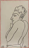 Man in Pensive Mood - Jogen  Chowdhury - 24-Hour Auction: Words & Lines III