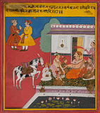 An Illustration from a Poetic Album, Possibly the Sarangadharapaddhati -    - Indian Miniature Paintings and Works of Art