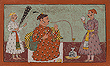 Portrait of a Prince being presented with a Coconut - Indian Miniature Paintings and Works of Art