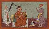 Portrait of a Prince being presented with a Coconut -    - Indian Miniature Paintings and Works of Art