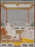 Two Nawabs Seated in Front of a Murshidabad Ruler -    - Indian Miniature Paintings and Works of Art