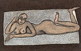 Reclining Nude - Jogen  Chowdhury - Autumn Art Auction