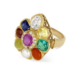 A GEMSET 'NAVRATAN' RING -    - Autumn Auction of Fine Jewels and Silver