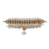 AN EMERALD, RUBY, DIAMOND AND PEARL CHOKER -    - Autumn Auction of Fine Jewels and Silver