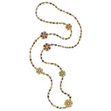 A DELICATE TOURMALINE AND DIAMOND LONG-CHAIN NECKLACE -    - Autumn Auction of Fine Jewels and Silver