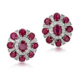 A MAGNIFICENT PAIR OF RUBY AND DIAMOND EAR CLIPS -    - Autumn Auction of Fine Jewels and Silver