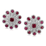 AN IMPORTANT PAIR OF RUBY AND DIAMOND 'FLOWER' EAR CLIPS -    - Autumn Auction of Fine Jewels and Silver