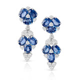 A PAIR OF SAPPHIRE AND DIAMOND EAR PENDANTS -    - Autumn Auction of Fine Jewels and Silver