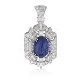 AN ART DECO SAPPHIRE AND DIAMOND PENDANT -    - Autumn Auction of Fine Jewels and Silver