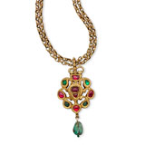 A RUBY AND EMERALD PENDANT -    - Autumn Auction of Fine Jewels and Silver