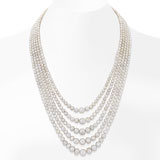 A MAGNIFICIENT FIVE-STRAND NATURAL PEARL NECKLACE -    - Autumn Auction of Fine Jewels and Silver