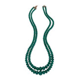 AN EMERALD BEAD NECKLACE -    - Autumn Auction of Fine Jewels and Silver