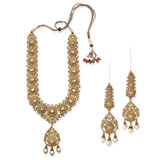 A SUITE OF DIAMOND 'POLKI' AND PEARL JEWELRY -    - Autumn Auction of Fine Jewels and Silver