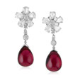 A PAIR OF RUBELLITE AND DIAMOND EAR PENDANTS - Autumn Auction of Fine Jewels and Silver