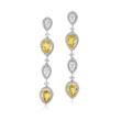 A PAIR OF DIAMOND AND YELLOW SAPPHIRE EAR PENDANTS - Autumn Auction of Fine Jewels and Silver