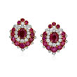A PAIR OF RUBY AND DIAMOND EAR PENDANTS - Autumn Auction of Fine Jewels and Silver