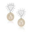 A PAIR OF DIAMOND AND PEARL EAR PENDANTS - Autumn Auction of Fine Jewels and Silver
