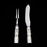 A 'SCROLL' PATTERN CARVING SET BY JOHAN ROHDE, GEORG JENSEN -    - Travel and Leisure Auction