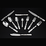 A QUANTITY OF 'SCROLL' PATTERN FLATWARE BY JOHAN ROHDE, GEORG JENSEN -    - Travel and Leisure Auction