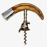 A STERLING SILVER AND TUSK 'PLAYING CARD' CORKSCREW -    - Travel and Leisure Auction