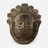 A COPPER ALLOY MASK OF A DEITY -    - Live Auction: South Asian Treasures