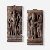 A PAIR OF WOOD CARVINGS FROM A CEREMONIAL CHARIOT -    - Live Auction: South Asian Treasures