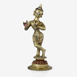 A COPPER ALLOY STATUE OF KRISHNA -    - Live Auction: South Asian Treasures