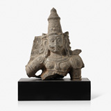 GRANITE BUST OF A DWARPAL -    - Live Auction: South Asian Treasures