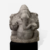 GREY GRANITE FIGURE OF GANESHA -    - Live Auction: South Asian Treasures