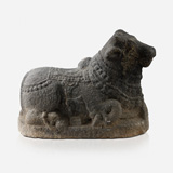 GREY GRANITE FIGURE OF NANDI -    - Live Auction: South Asian Treasures