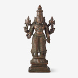 A COPPER ALLOY FIGURE OF VISHNU -    - Live Auction: South Asian Treasures