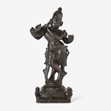 COPPER ALLOY FIGURE OF MURLIDHAR KRISHNA -    - Live Auction: South Asian Treasures